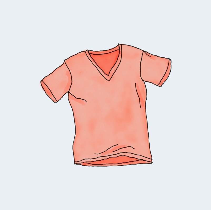 T-shirt met v-hals